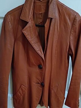 Karen Millen Burnt Orange Leather Blazer